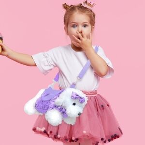 (Only 1 Left in ❤️RED)Plush Puppy Adorable Shoulder/Crossbody Purse/Bag. NWT